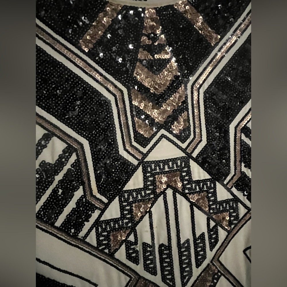 EXPRESS SEQUINED TRIBAL GRAPHIC DRESS. EUC SZ SMALL - Picture 3 of 4